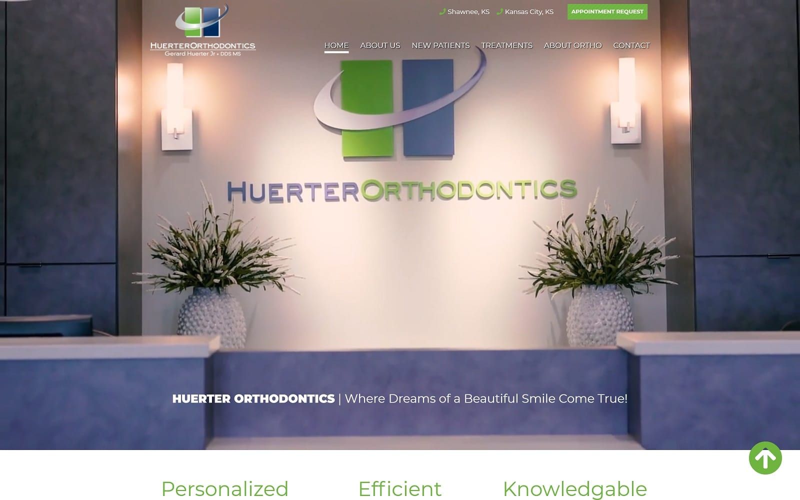 The screenshot of huerter orthodontics huerterortho. Com dr. Jerry huerter website