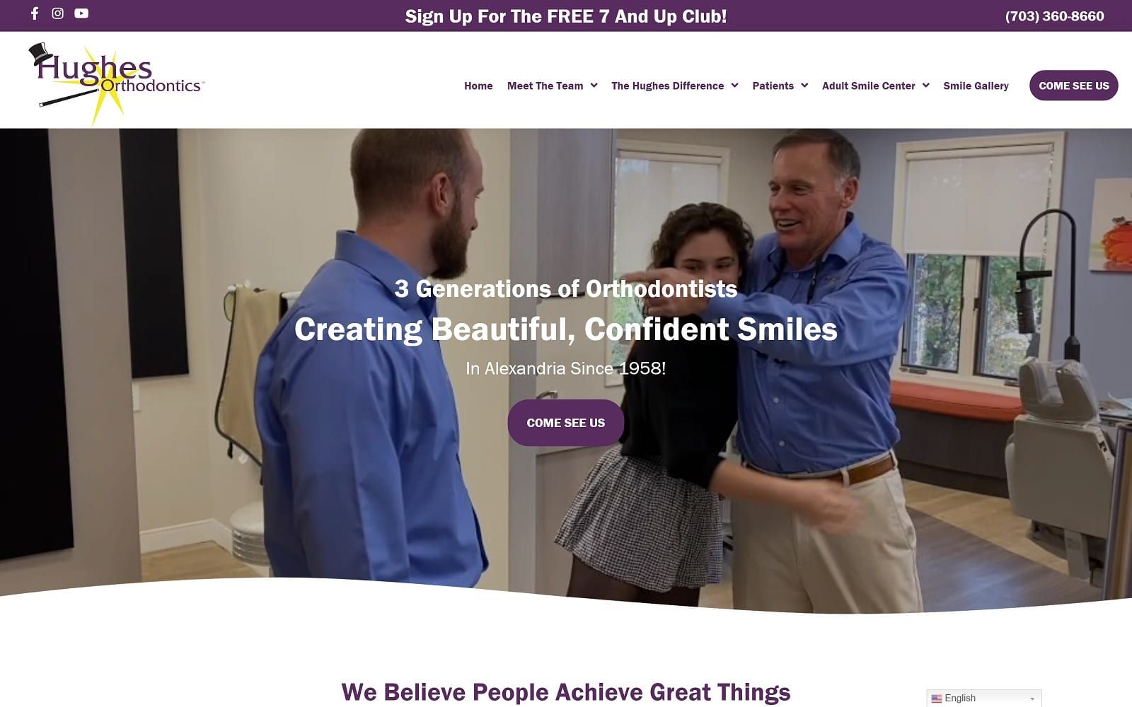 The screenshot of hughes orthodontics hughesortho. Com website