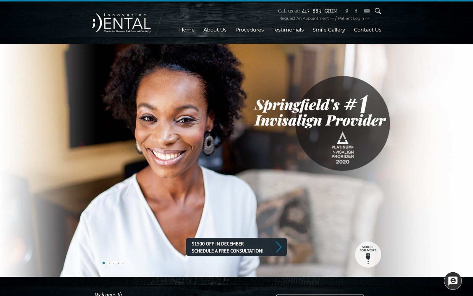 The screenshot of innovative dental of springfield idspringfield. Com website