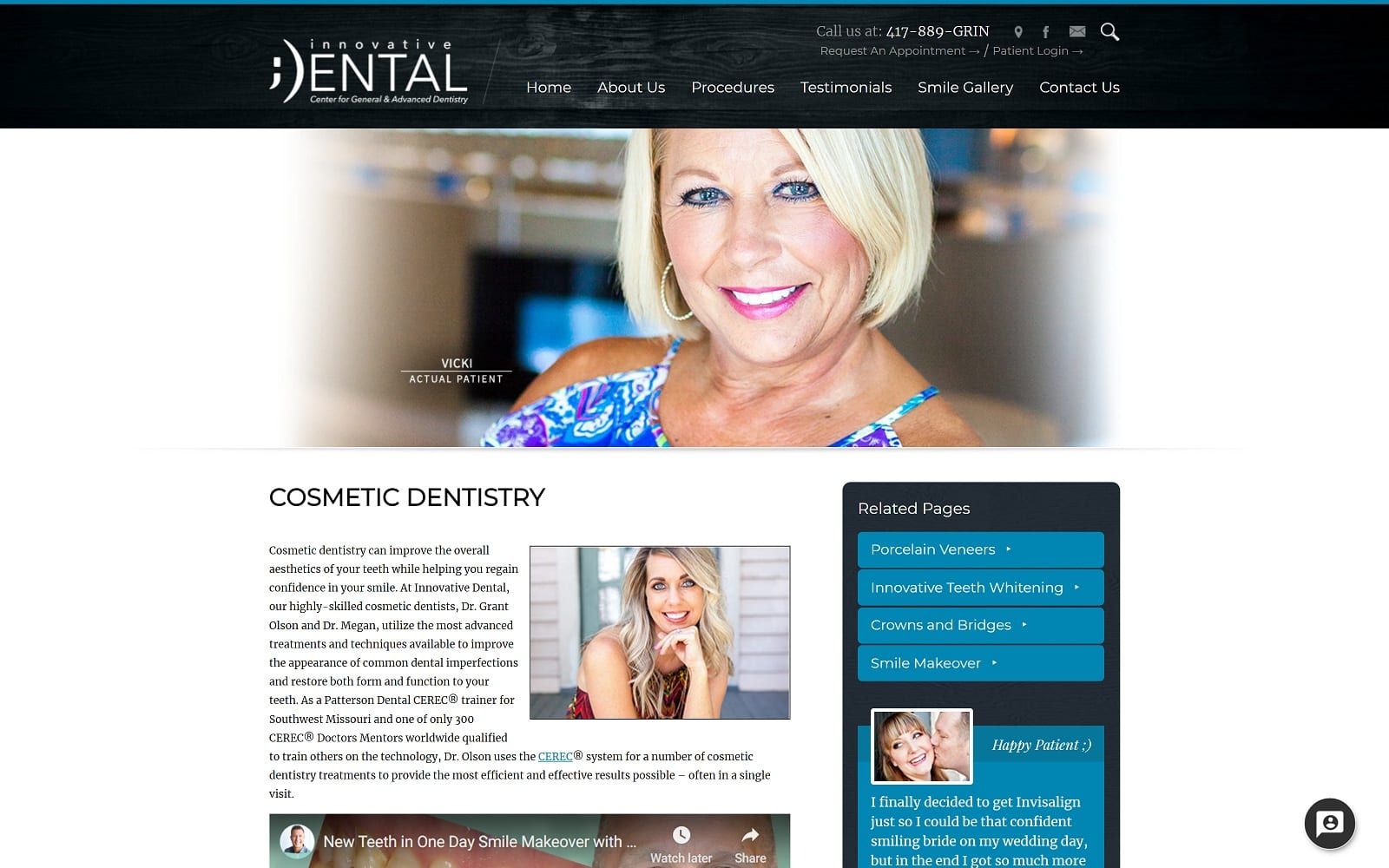 The screenshot of innovative dental of springfield idspringfield. Com website