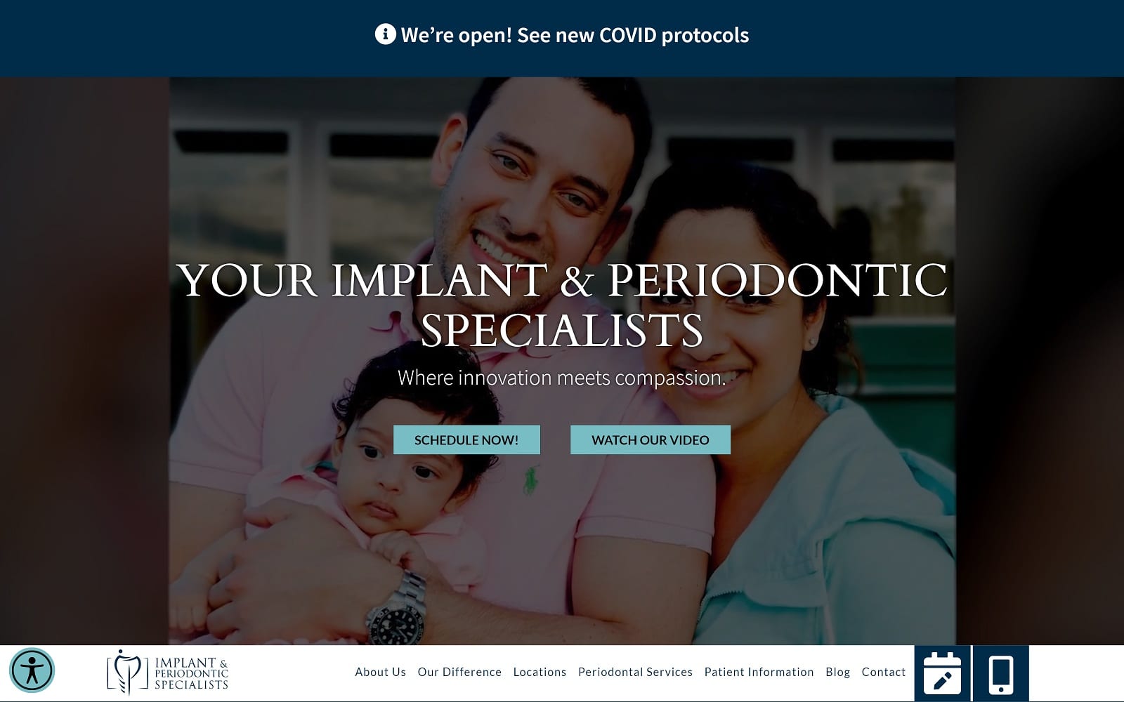 The screenshot of implant & periodontic specialists implantandperiodonticspecialists. Com website