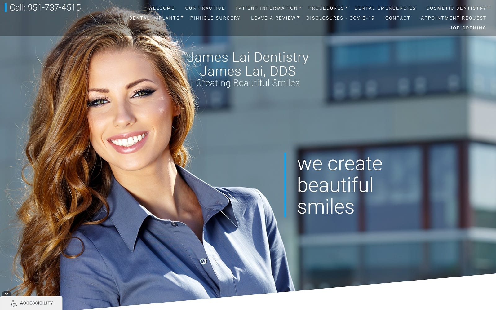 The screenshot of james lai dentistry jameslaidds. Com website