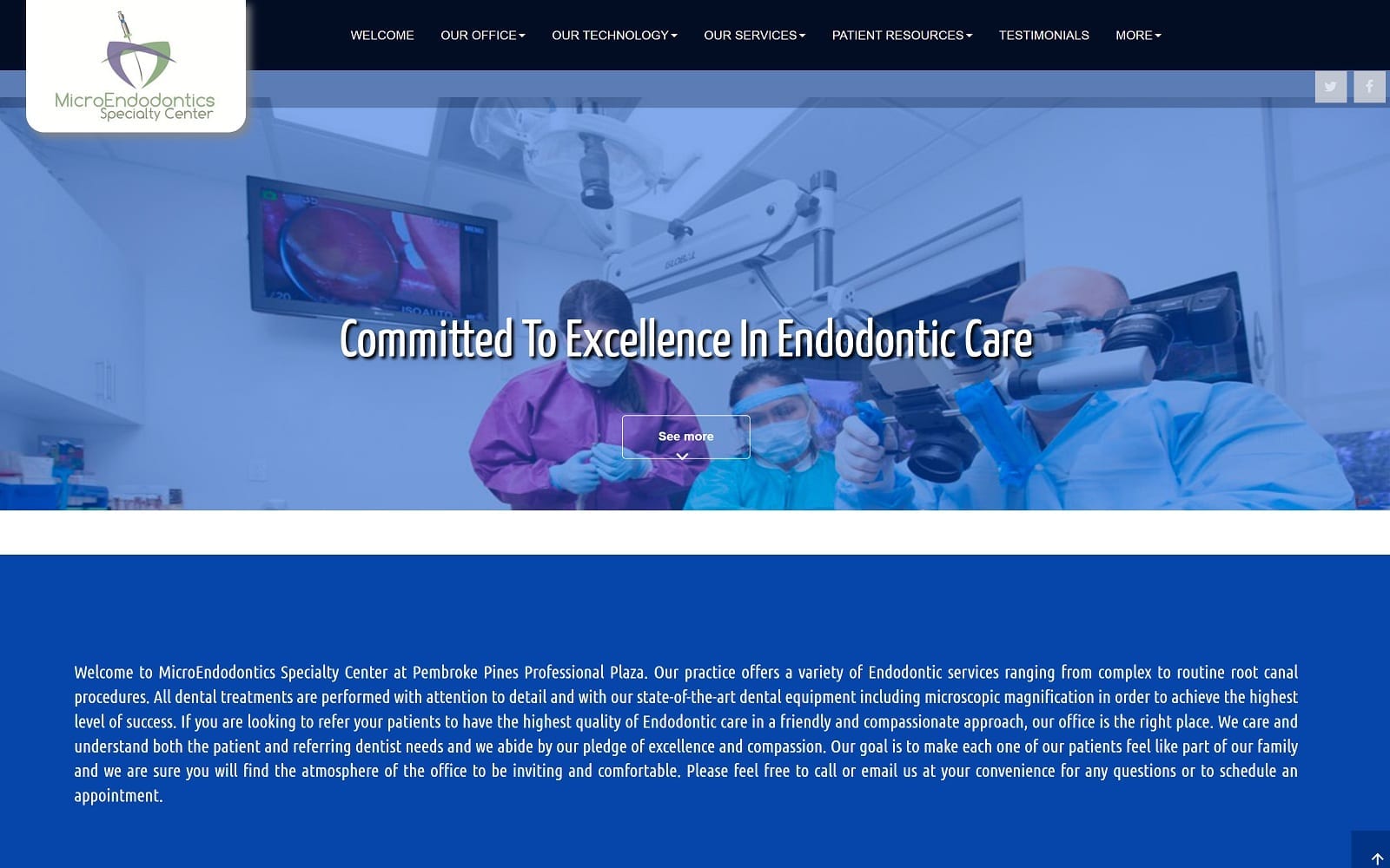 The screenshot of microendodontics specialty center -dr. Ivan moldauer keepyourtooth. Com website