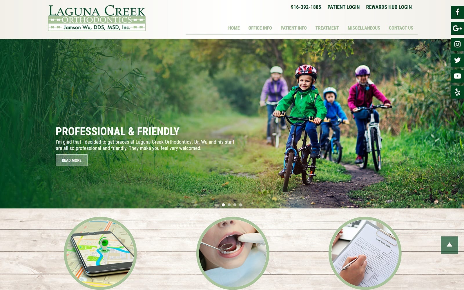 The screenshot of laguna creek orthodontics: jamson wu, dds msd lagunacreekortho. Com website