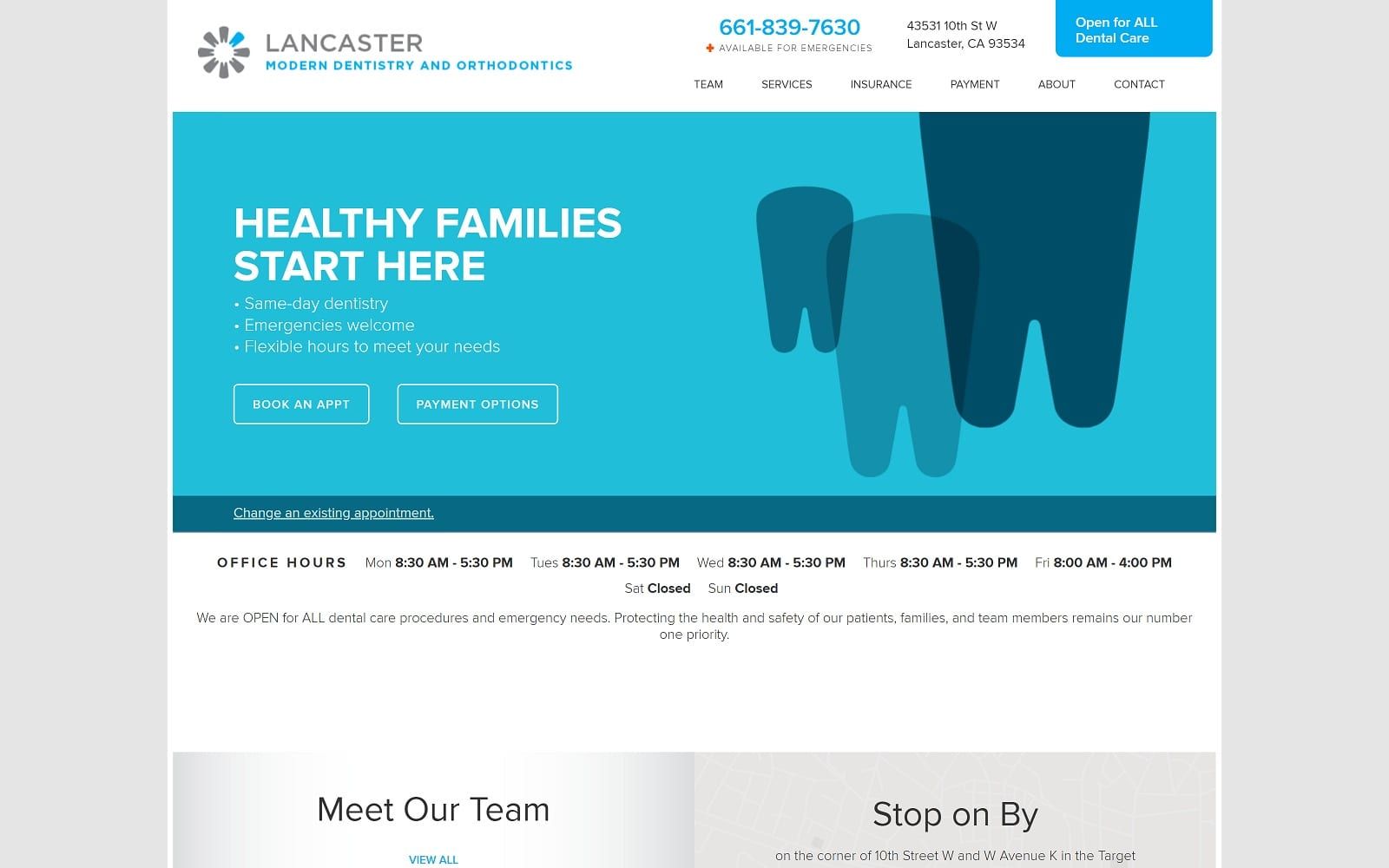 The screenshot of lancaster modern dentistry and orthodontics lancastermoderndentistry. Com website