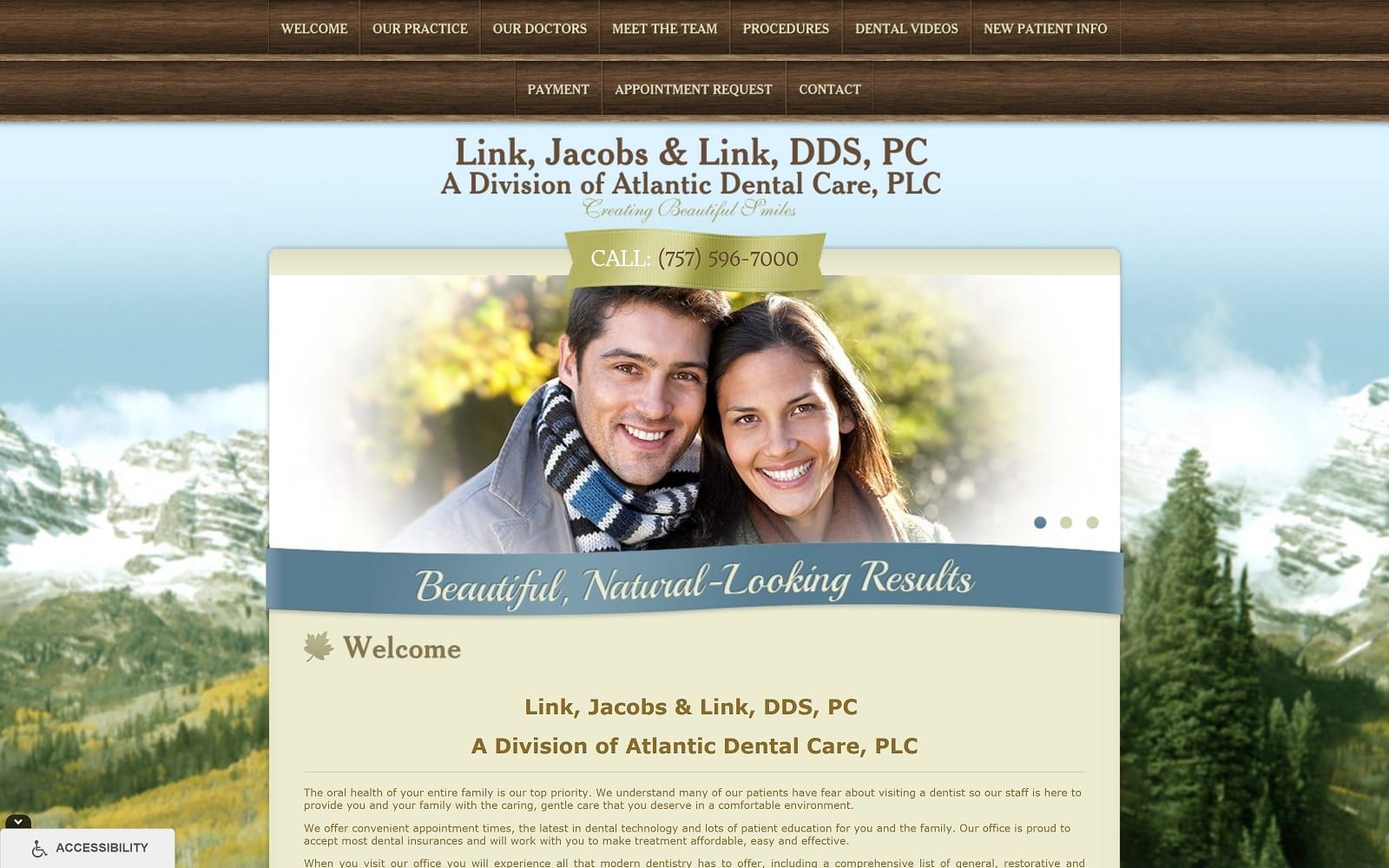 The screenshot of link, jacobs & link, dds, pc linkjacobslink. Com website