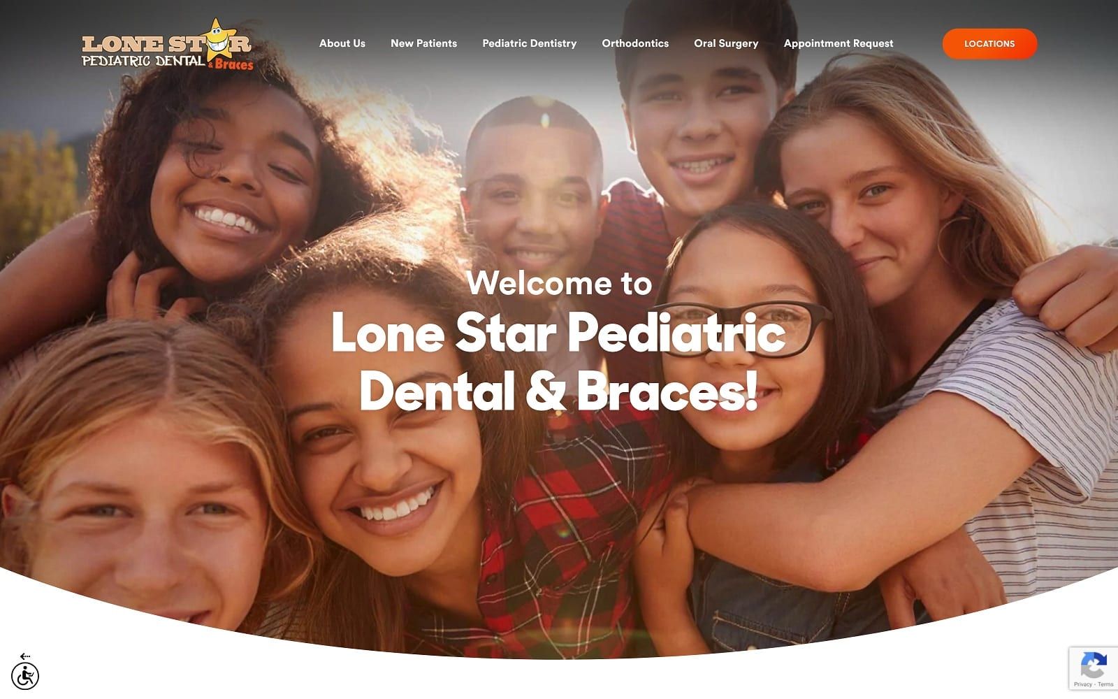 The screenshot of lone star pediatric dental & braces website