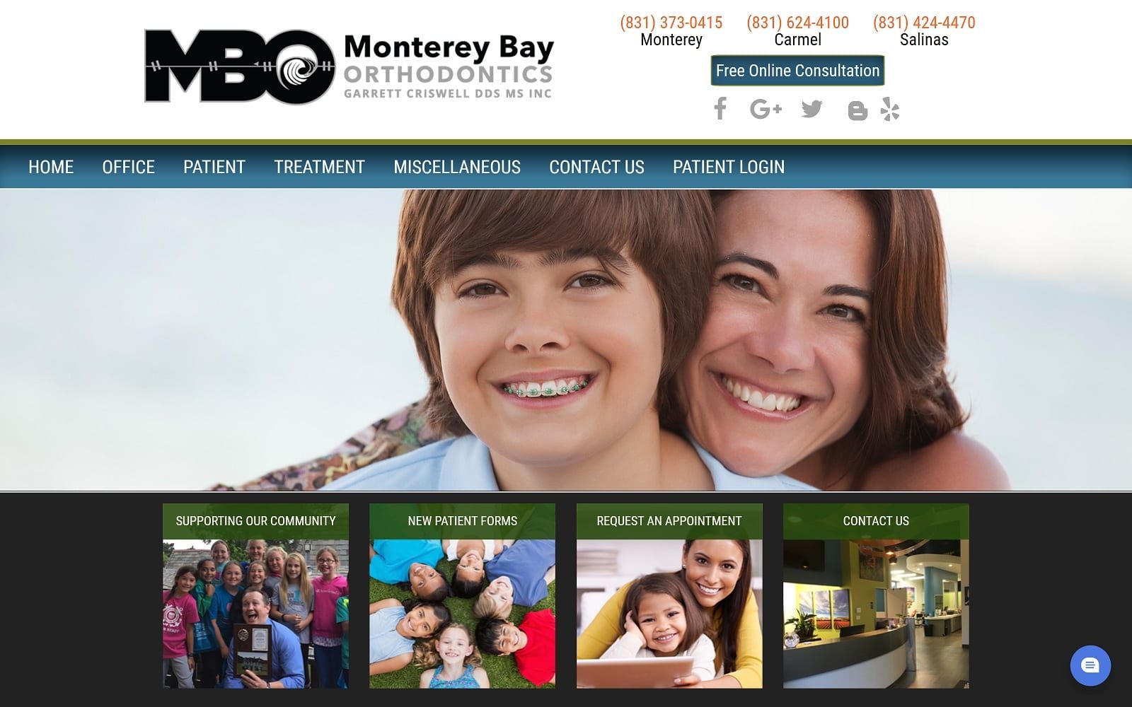 The screenshot of monterey bay orthodontics montereyorthodontics. Com dr. Garrett criswell website