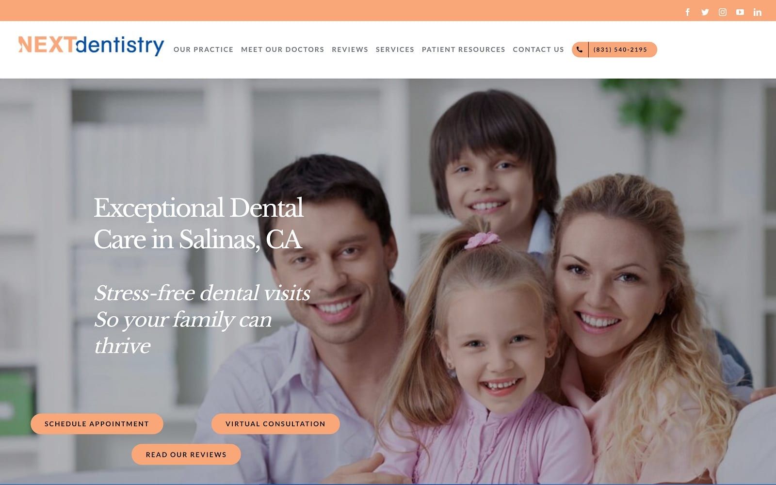 The screenshot of next dentistrynextdentistry. Com dr. Delwin hemingway website