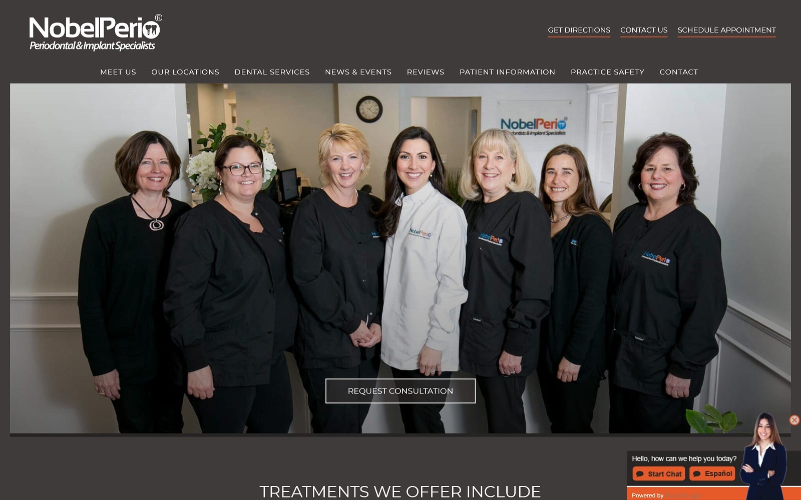 The screenshot of nobel perio - periodontist in agawam, ma nobelperio. Com dr. Fabiola ramirez website