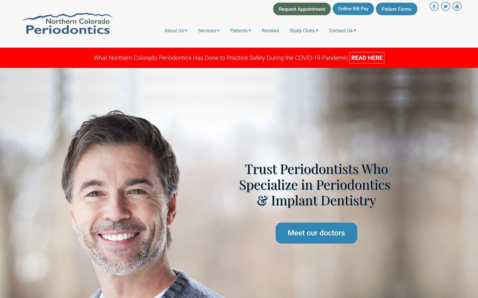 The screenshot of northern colorado periodontics nocoperio. Com website