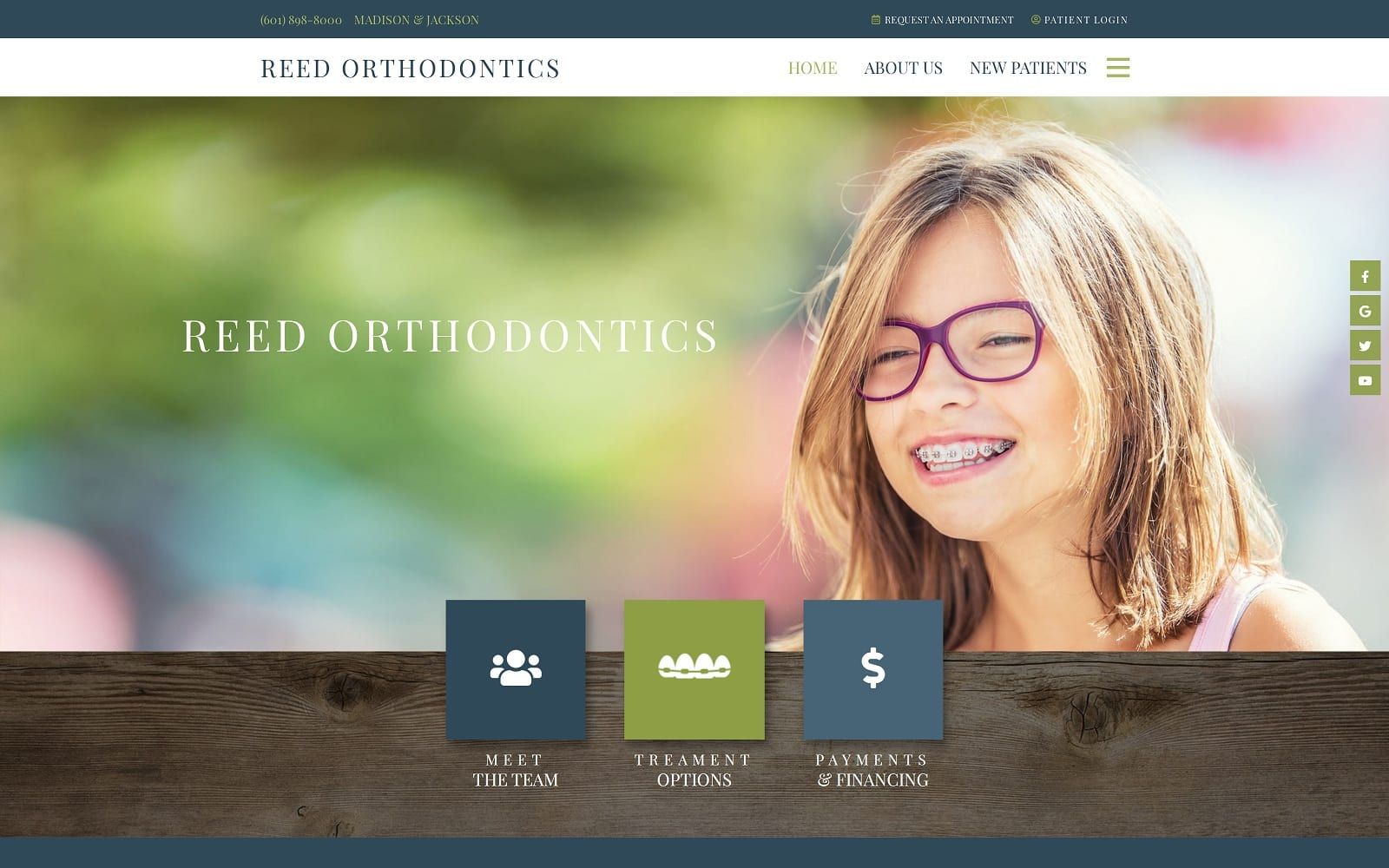 The screenshot of reed orthodontics noelreed. Com dr. Reed website
