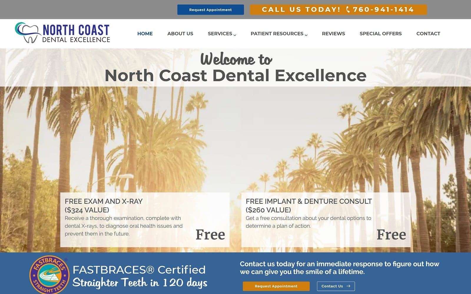 The screenshot of north coast dental excellence - oceanside ca northcoastdentalcare. Com dr. Fiona tavakoli website