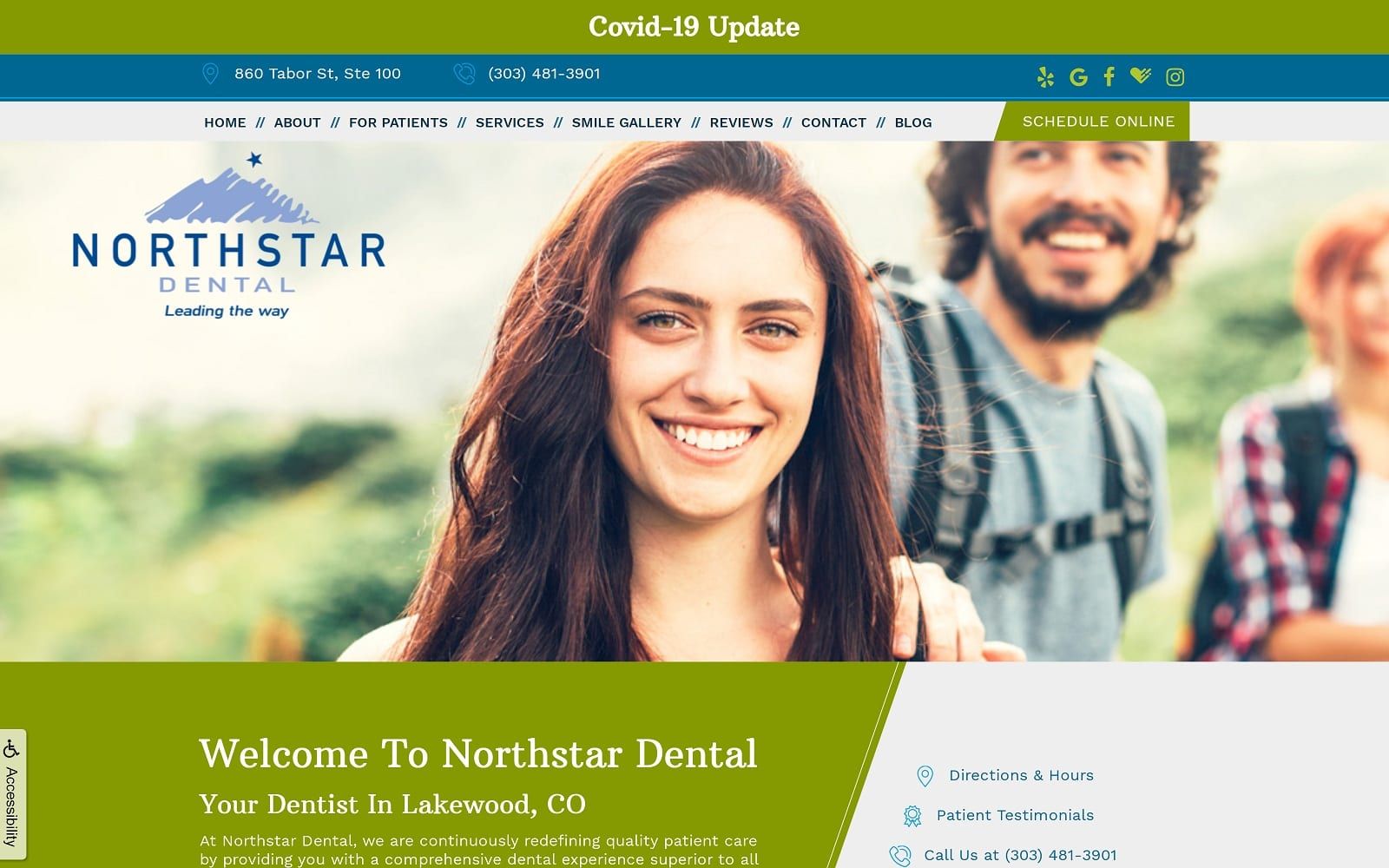 The screenshot of northstar dental northstardentalco. Com website