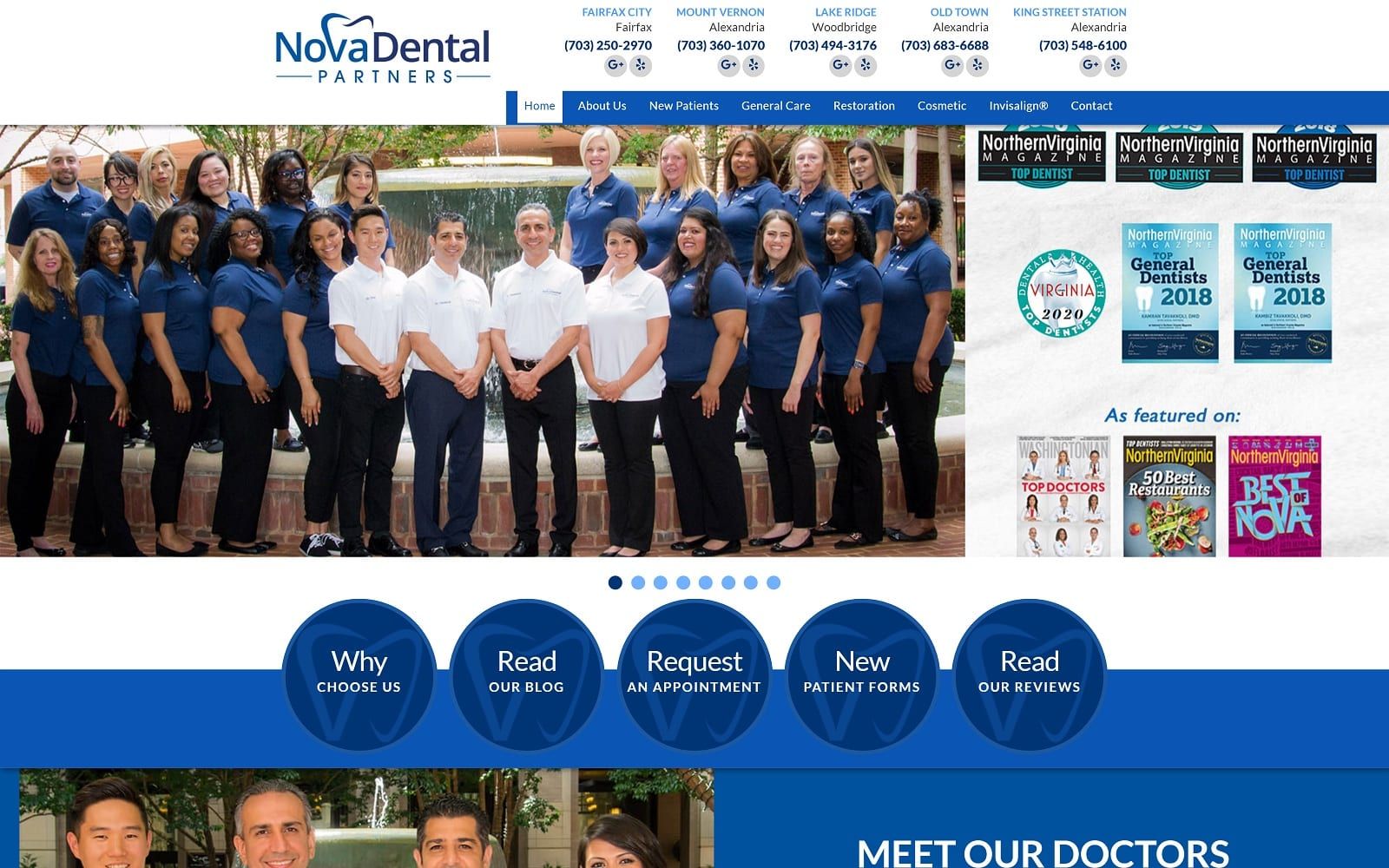 The screenshot of nova dental partners - old town novadentalpartners. Com website