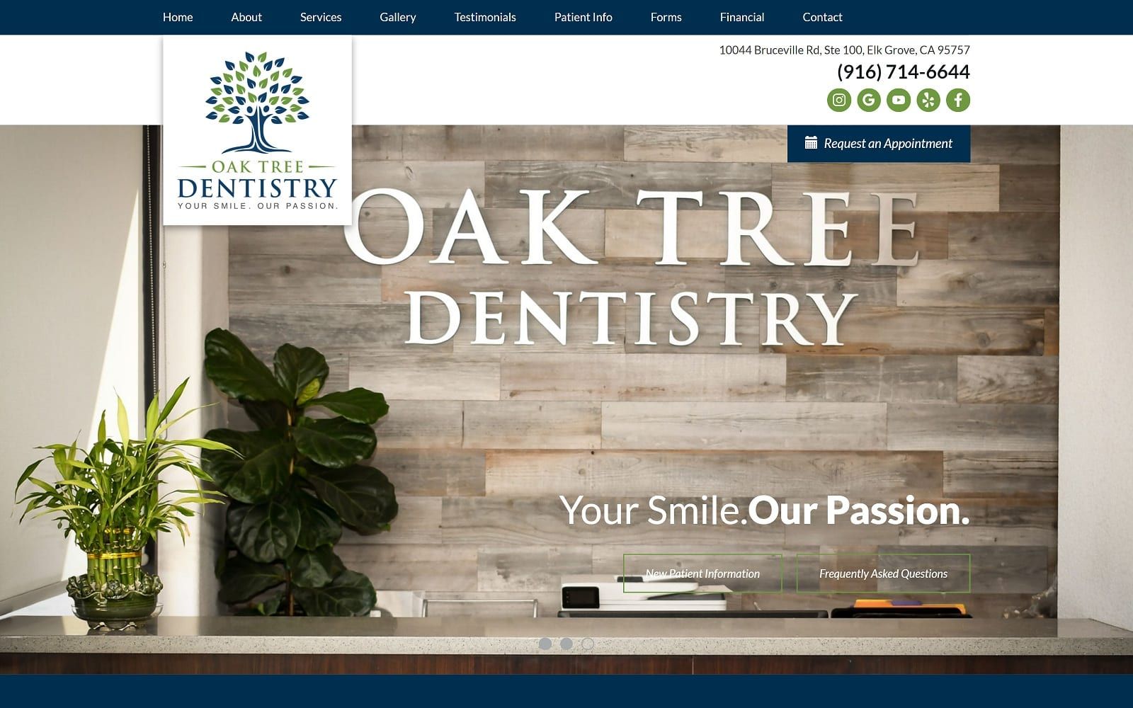 The screenshot of oak tree dentistry oaktreedentistry. Com dr. Pritpal gill website