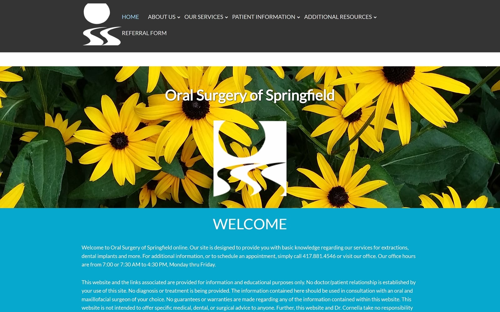 The screenshot of oral surgery of springfield oralsurgeryofspringfield. Com website