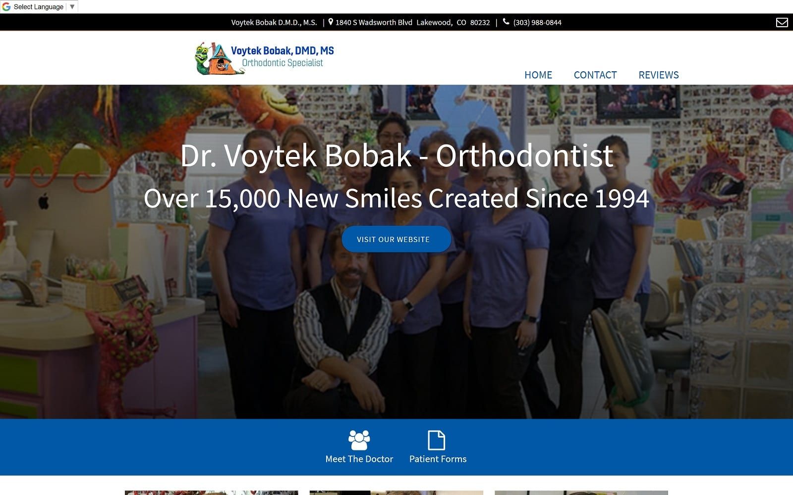 The screenshot of voytek bobak d. M. D. , m. S. Orthodontistlakewoodco. Com website