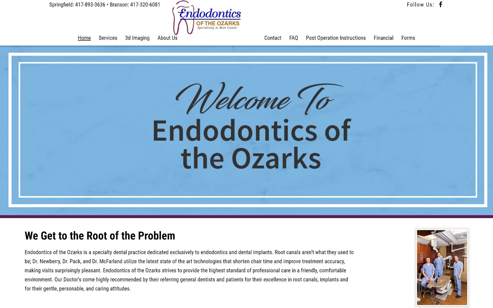 The screenshot of endodontics of the ozarks ozarksendo. Com website