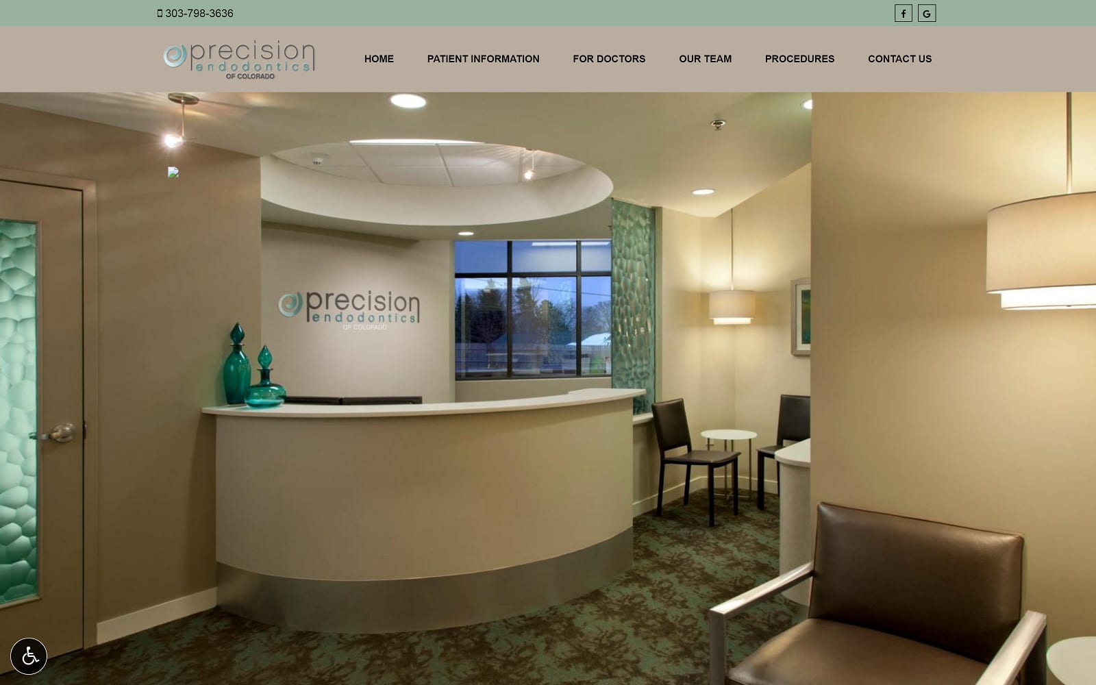 The screenshot of precision endodontics of colorado pcendo. Com website