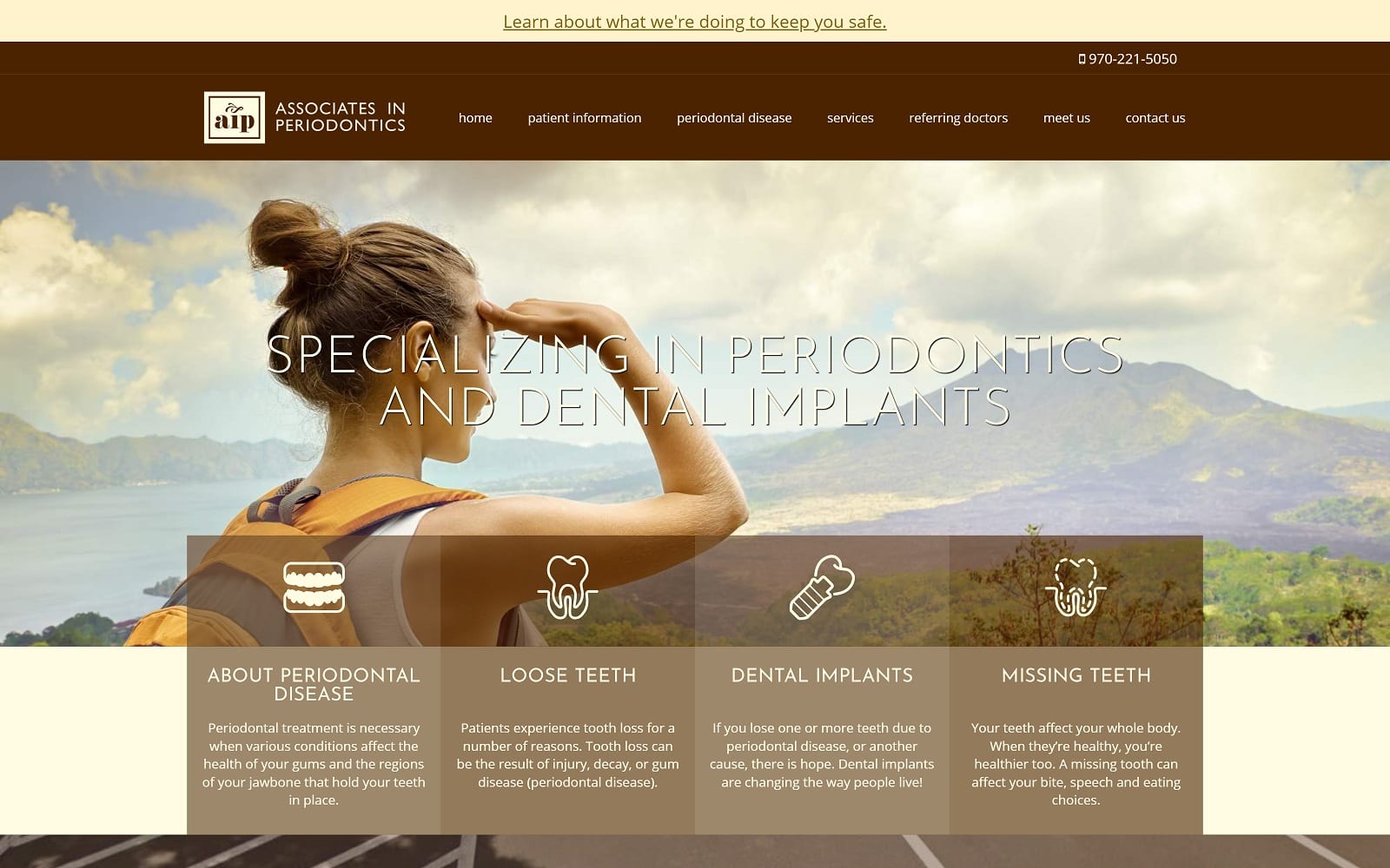 The screenshot of associates in periodontics periofortcollins. Com website