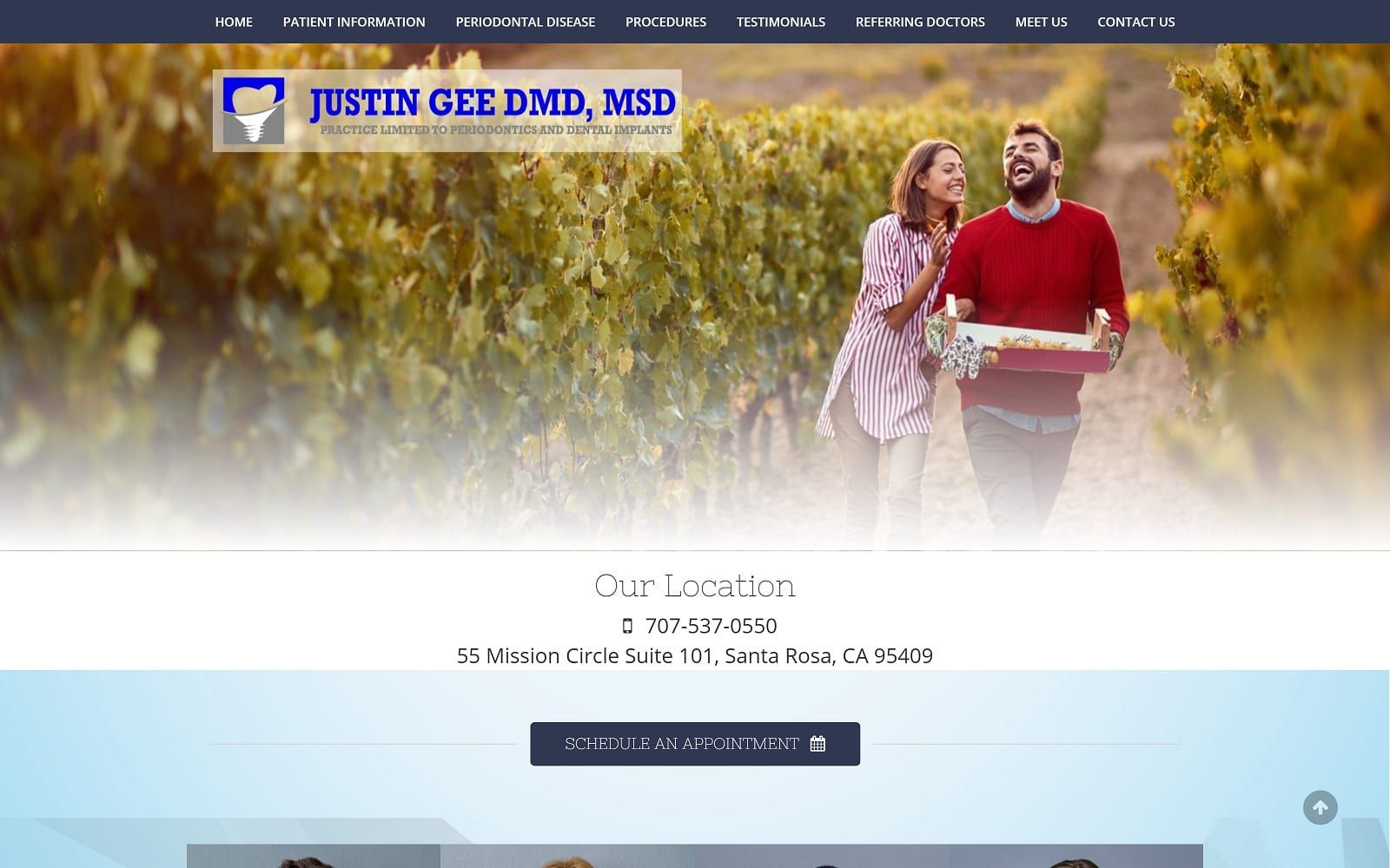 The screenshot of justin gee dmd, msd periopop. Com website