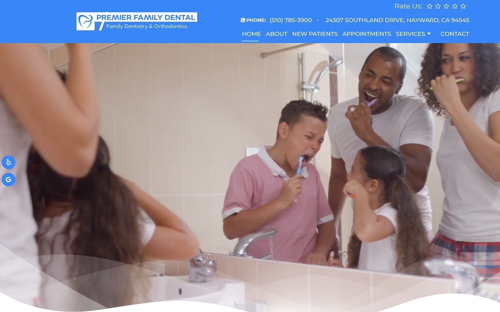The screenshot of premier family dental premierfamdental. Com website