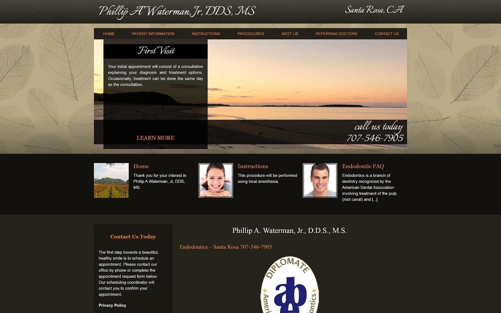 The screenshot of waterman jr phillip a dds santarosaendo. Com website