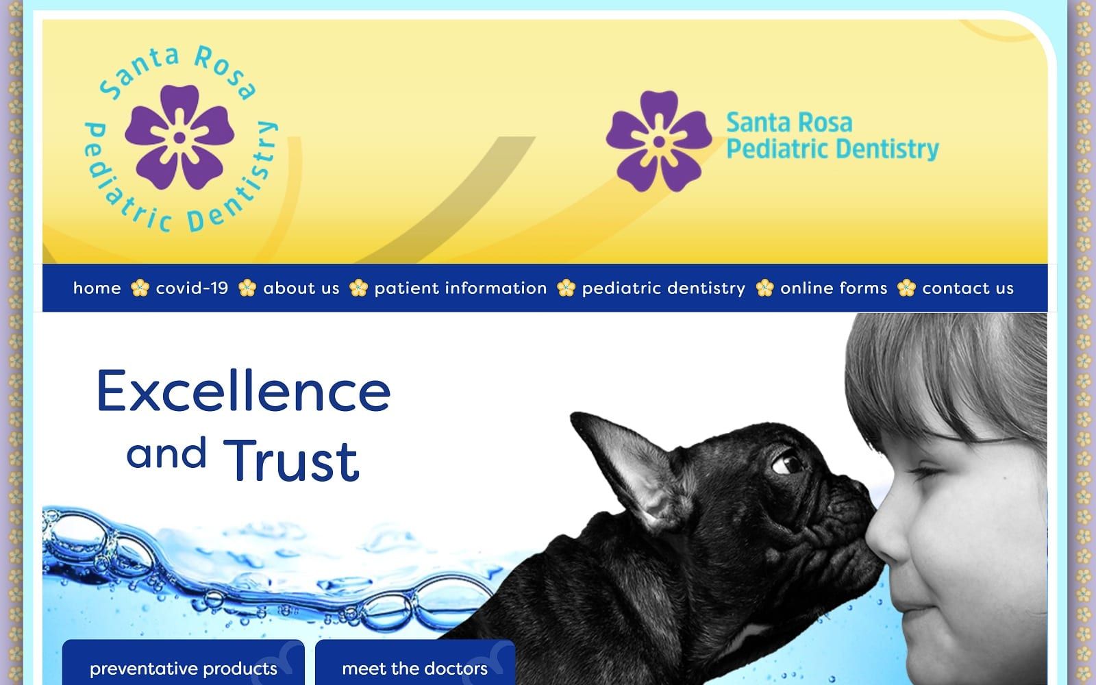 The screenshot of santa rosa pediatric dentistry santarosapediatricdentistry. Com website