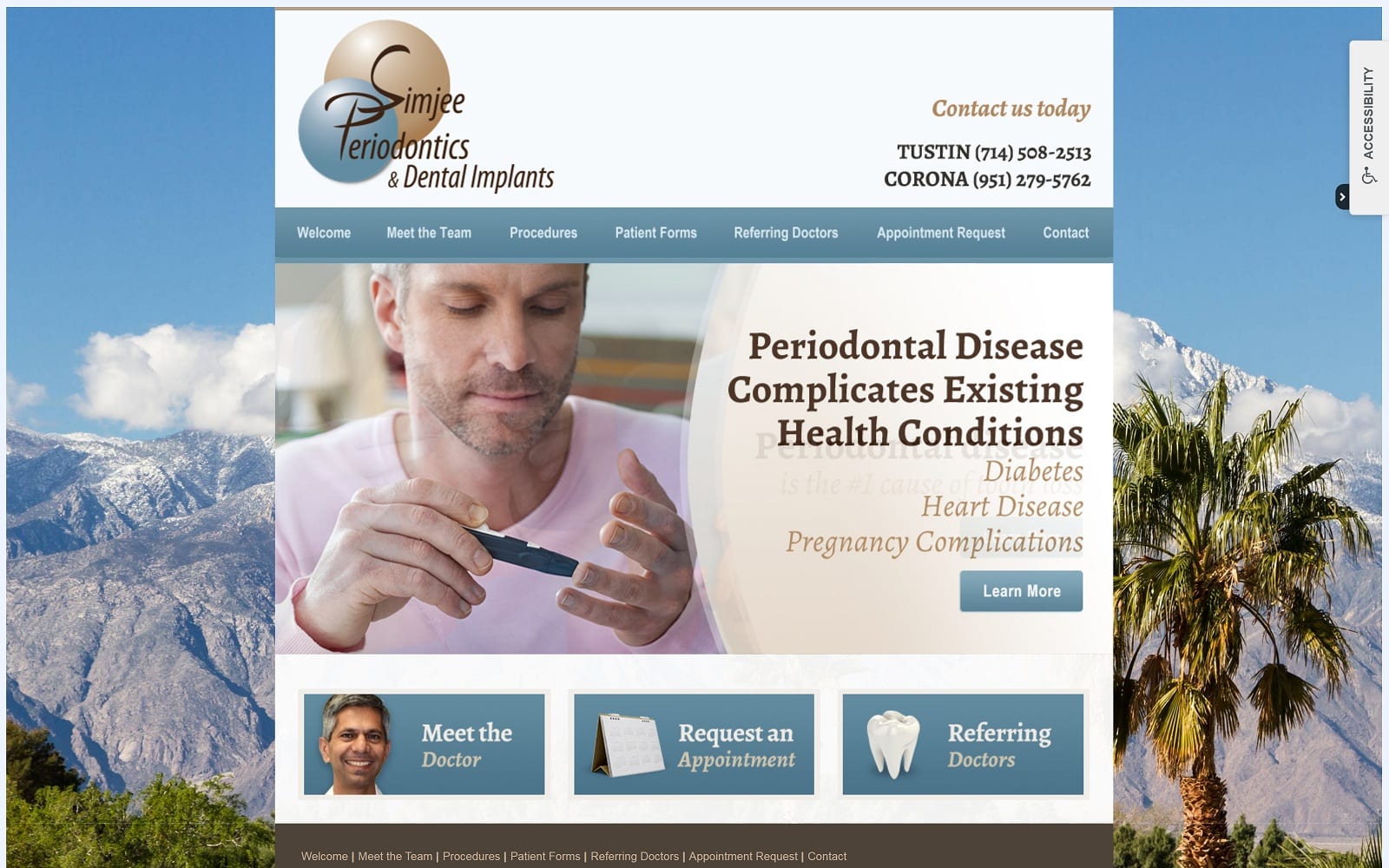 The screenshot of simjee periodontics and dental implants simjeeperiodontics. Com website