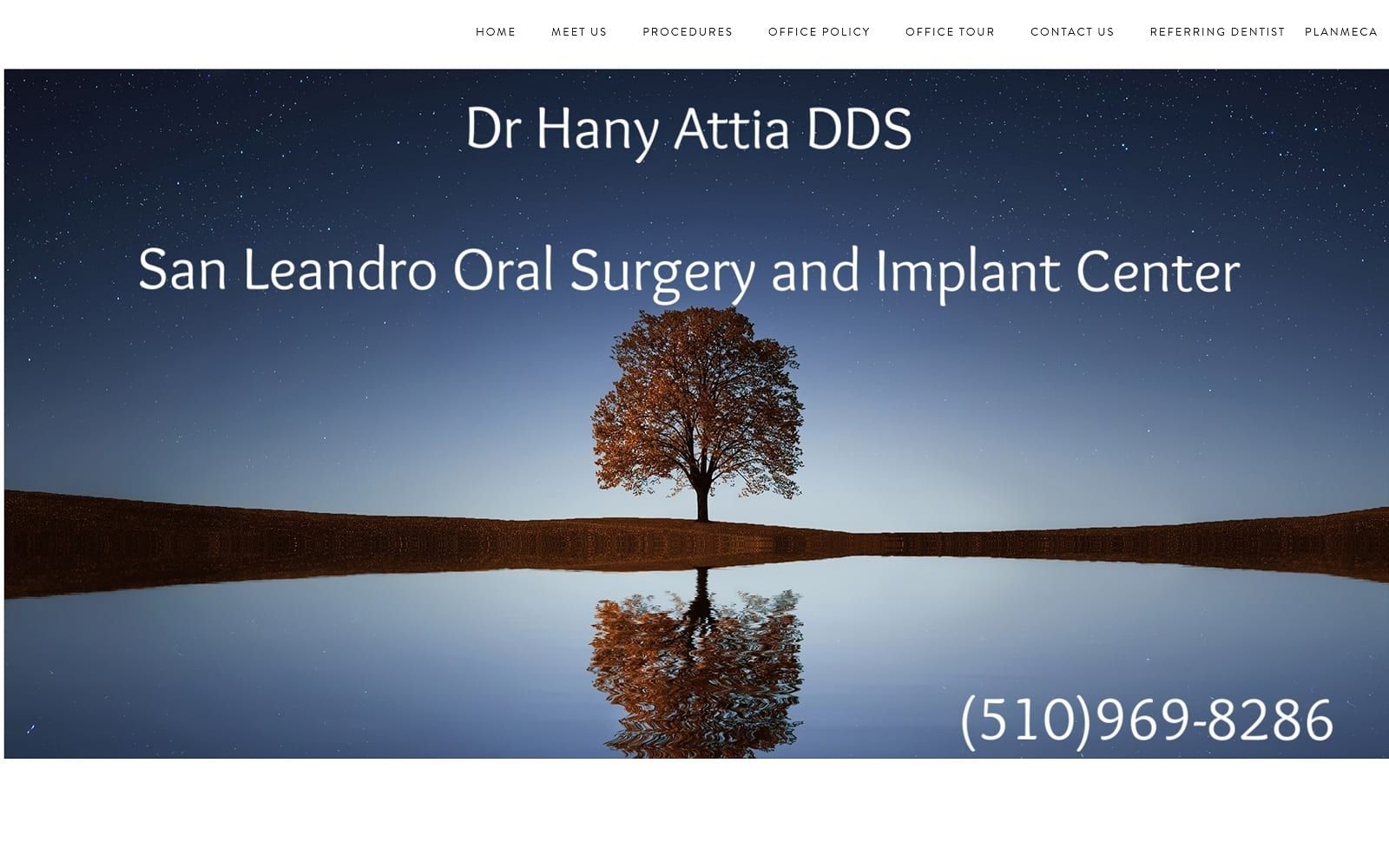 The screenshot of dr hany attia san leandro oral surgery sloralsurgery. Com website