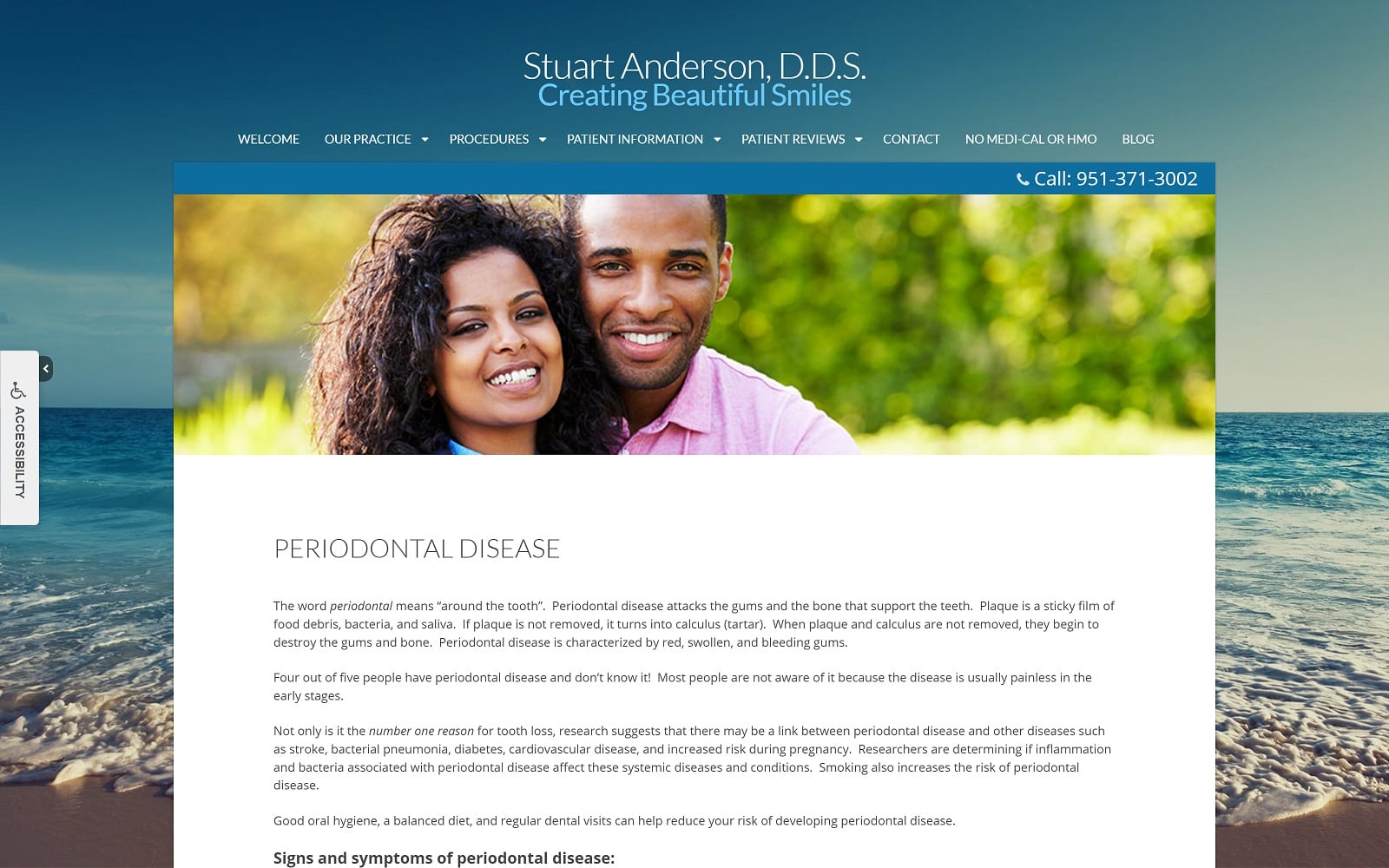 The screenshot of stuart anderson, dds stuartandersondds. Com website