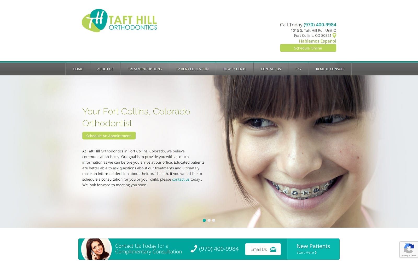 The screenshot of taft hill orthodontics: orthodontist - invisalign - clear braces tafthillorthodontics. Com website