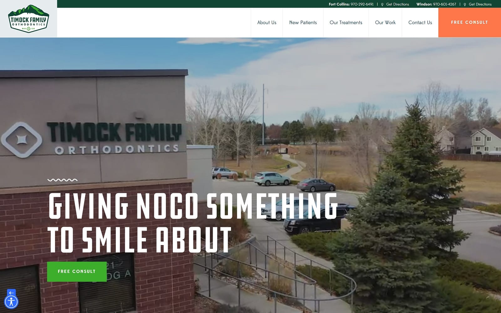 The screenshot of timock family orthodontics timockfamilyortho. Com website