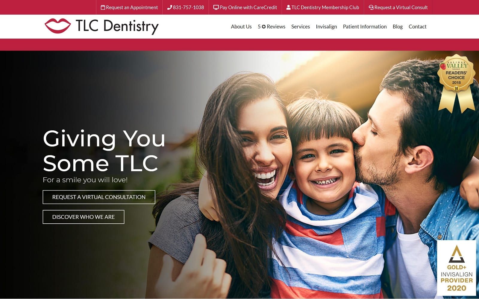 The screenshot of tlc dentistry tlcdentistry. Com website