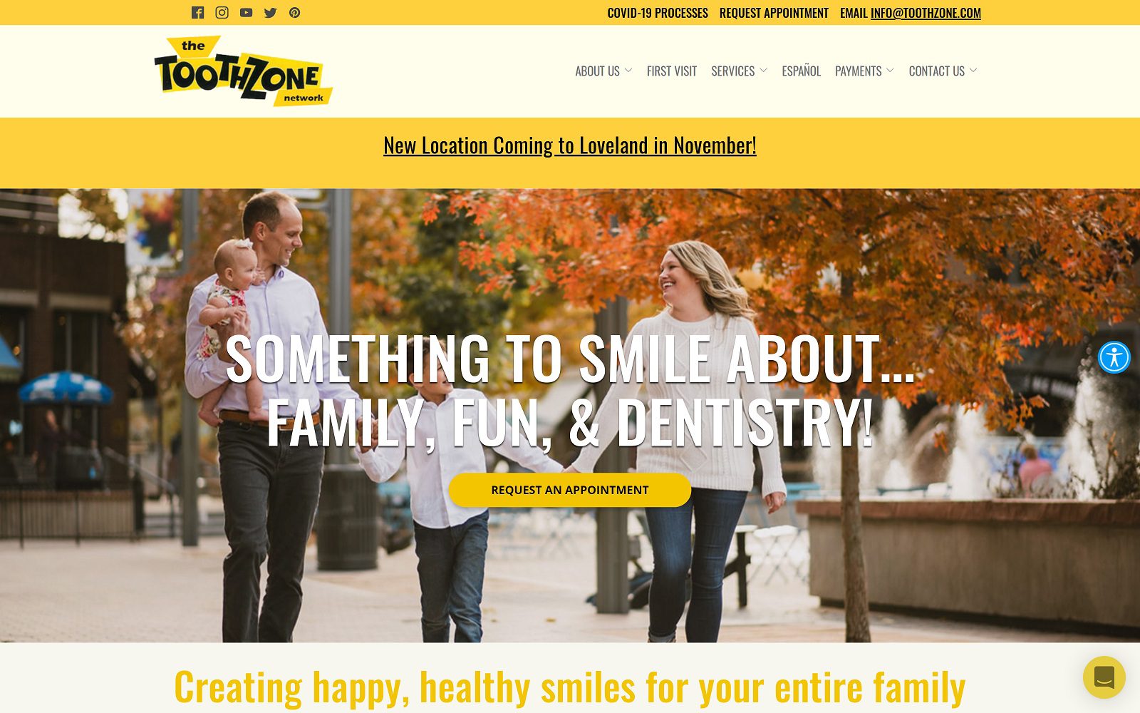 The screenshot of toothzone toothzonenetwork. Com website