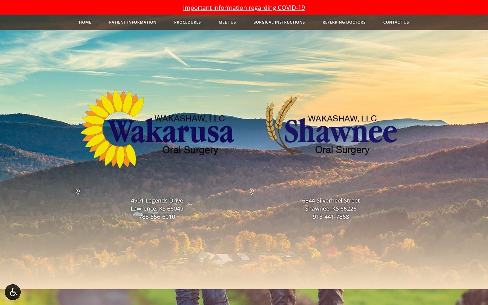 The screenshot of shawnee oral surgery: labart, justin w. Dds, md wakashaw. Com website