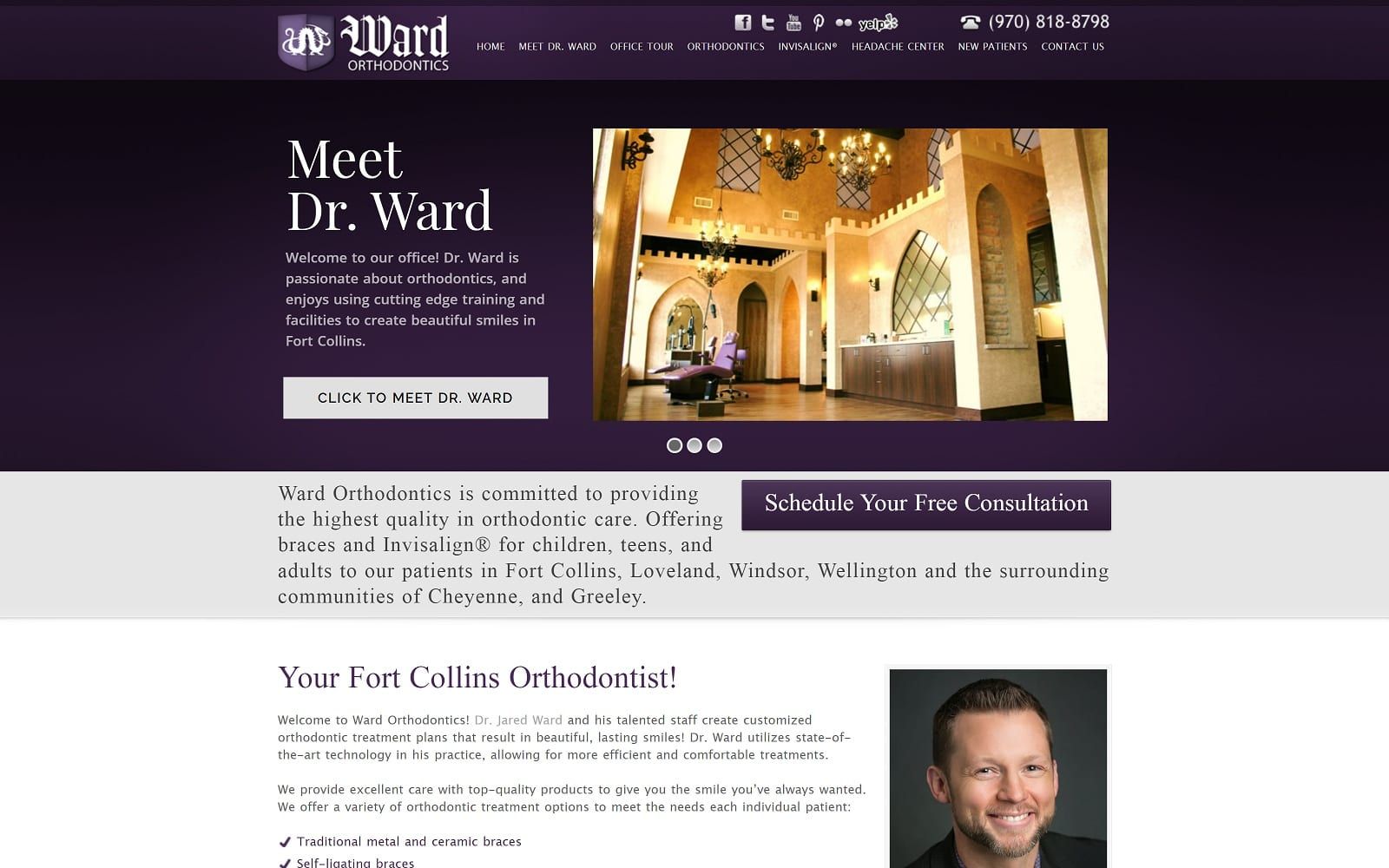 The screenshot of ward orthodontics wardortho. Com dr. Jared ward website