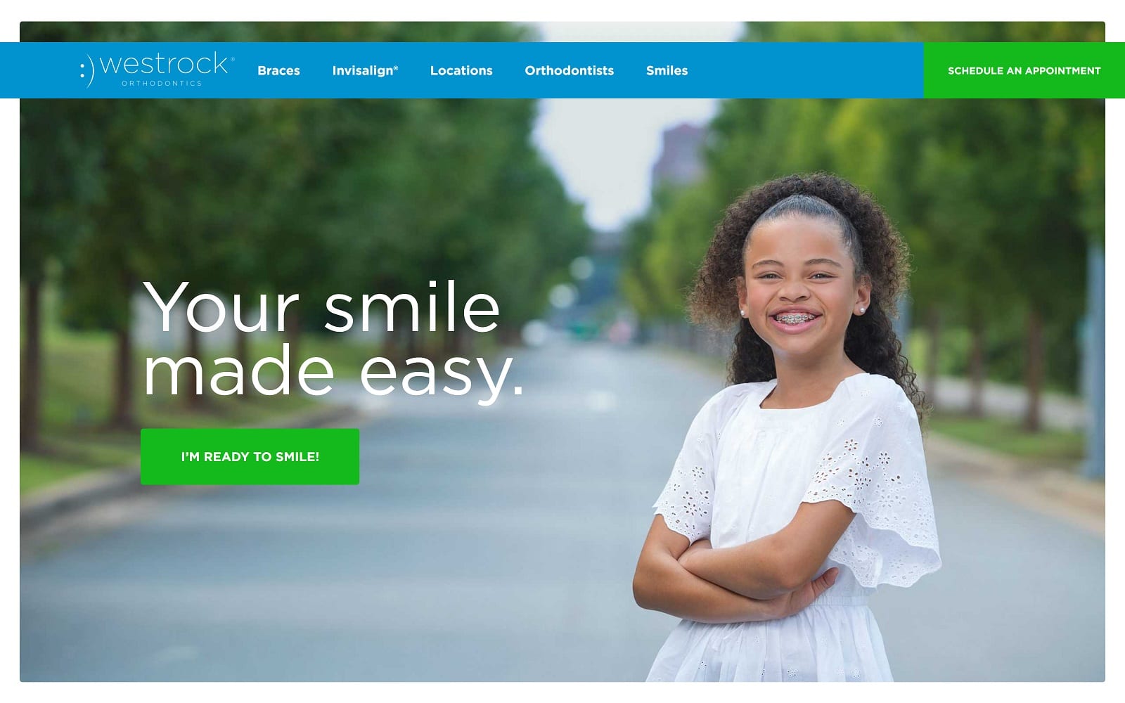 The screenshot of westrock orthodontics westrockortho. Com website