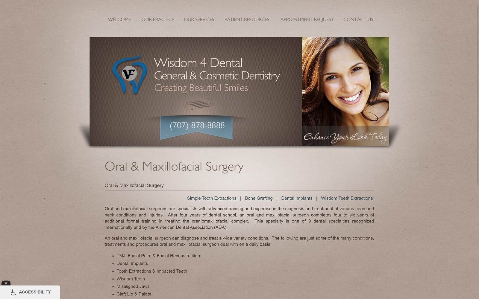 The screenshot of wisdom 4 dental wisdom4dental. Com website
