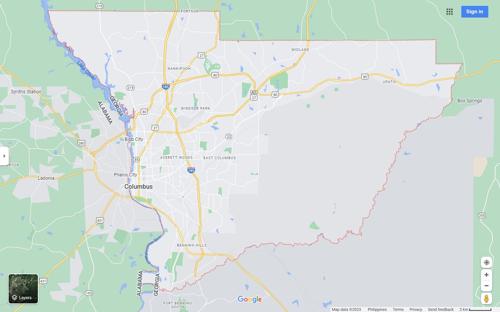 Columbus GA map
