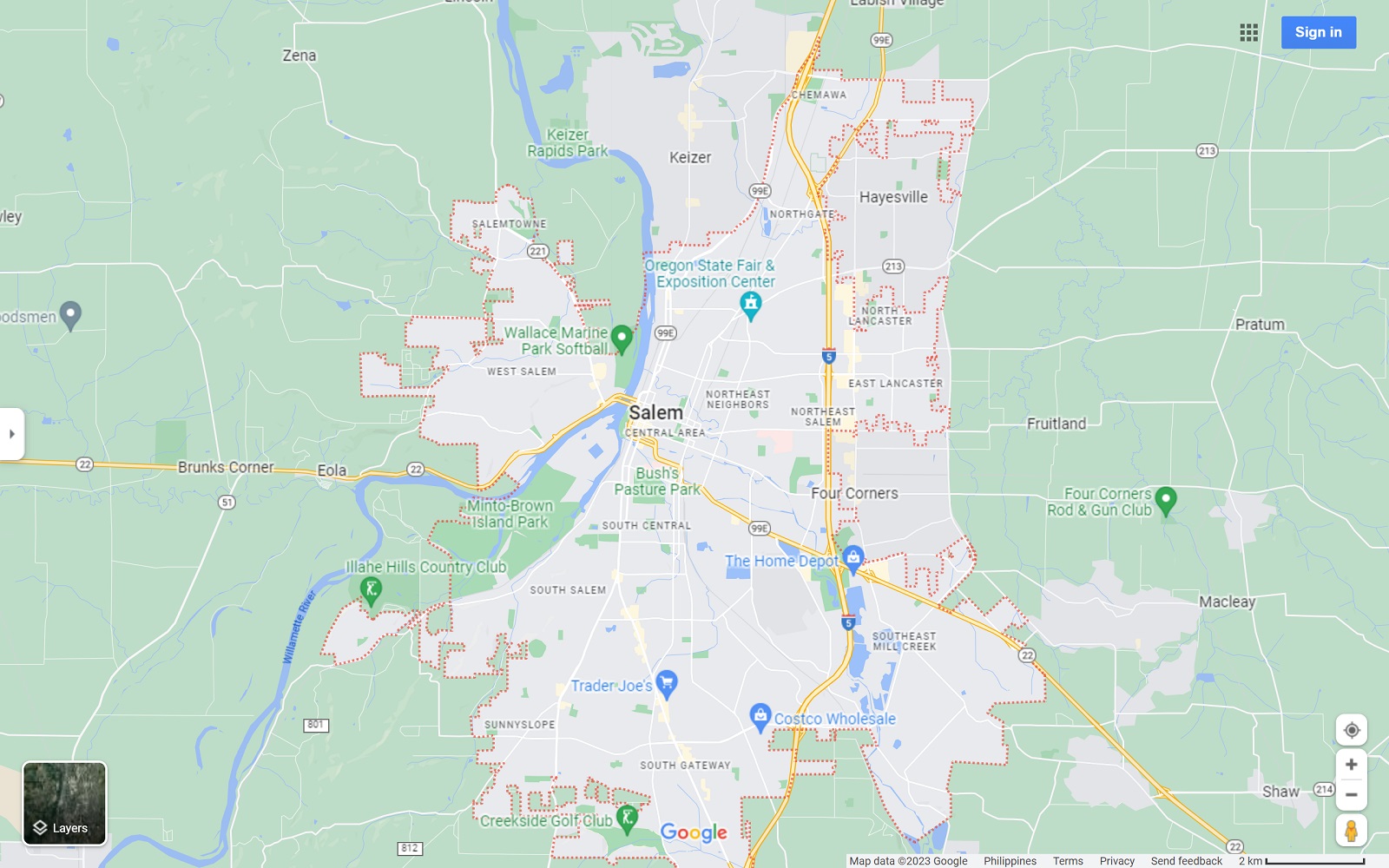 Salem ORegon map