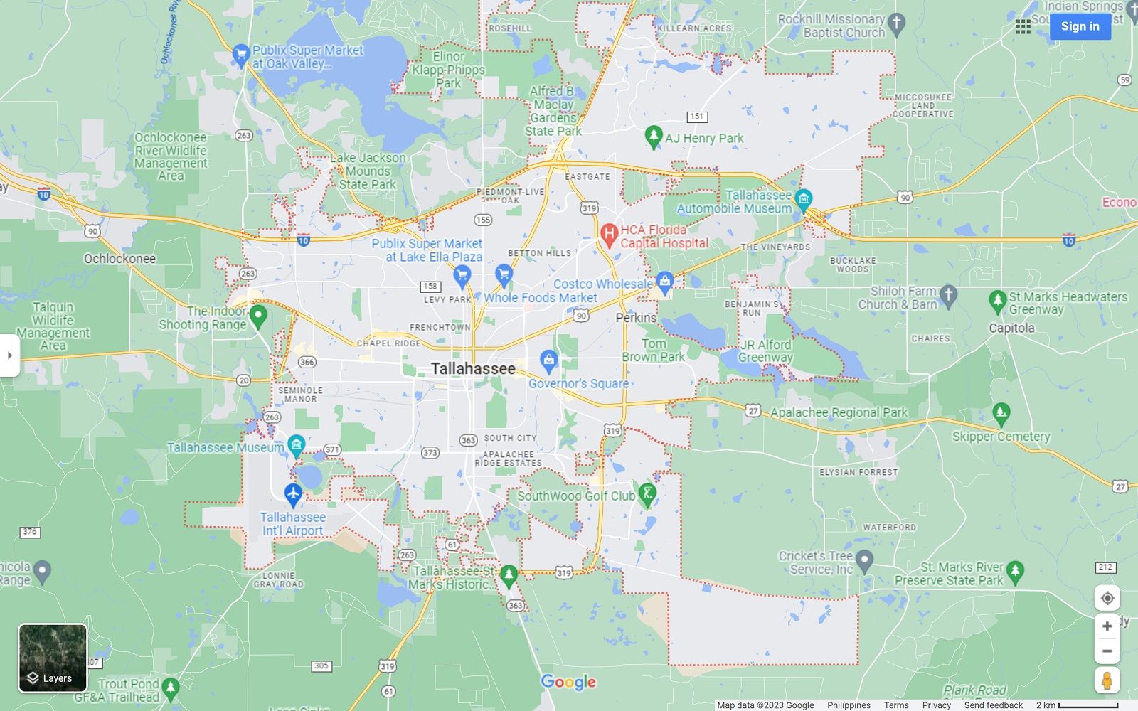 Tallahassee FL map