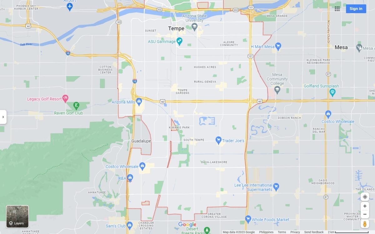 Tempe, Arizona map