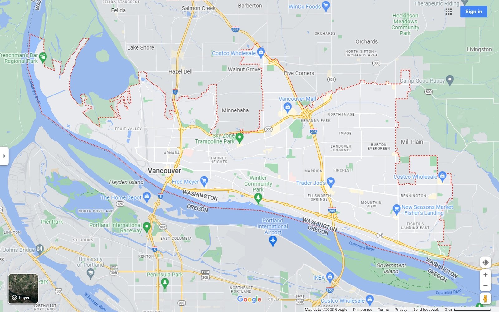 Vancouver WA map