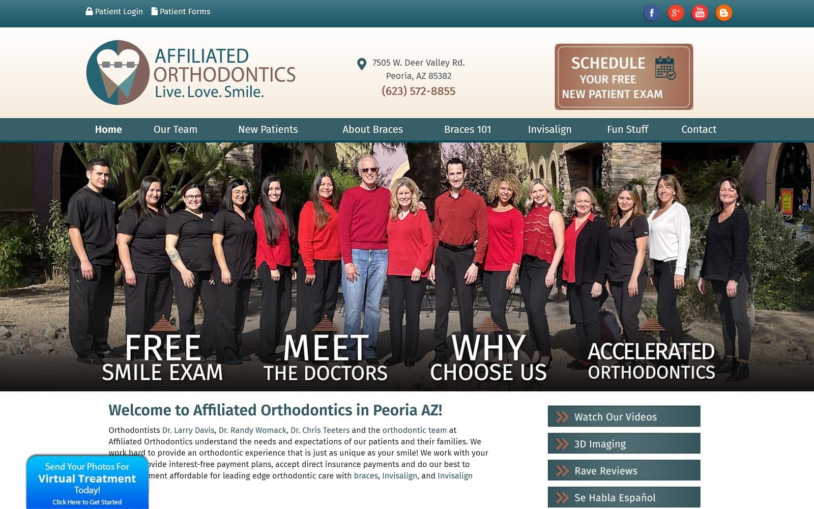The screenshot of affiliated orthodontics affiliatedorthodontics. Com website