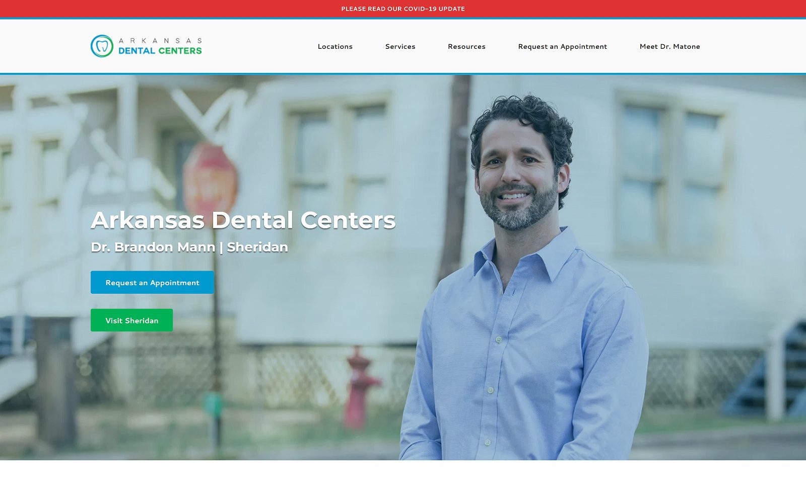 The screenshot of arkansas dental centers - midtown arkansasdentalcenters. Com website