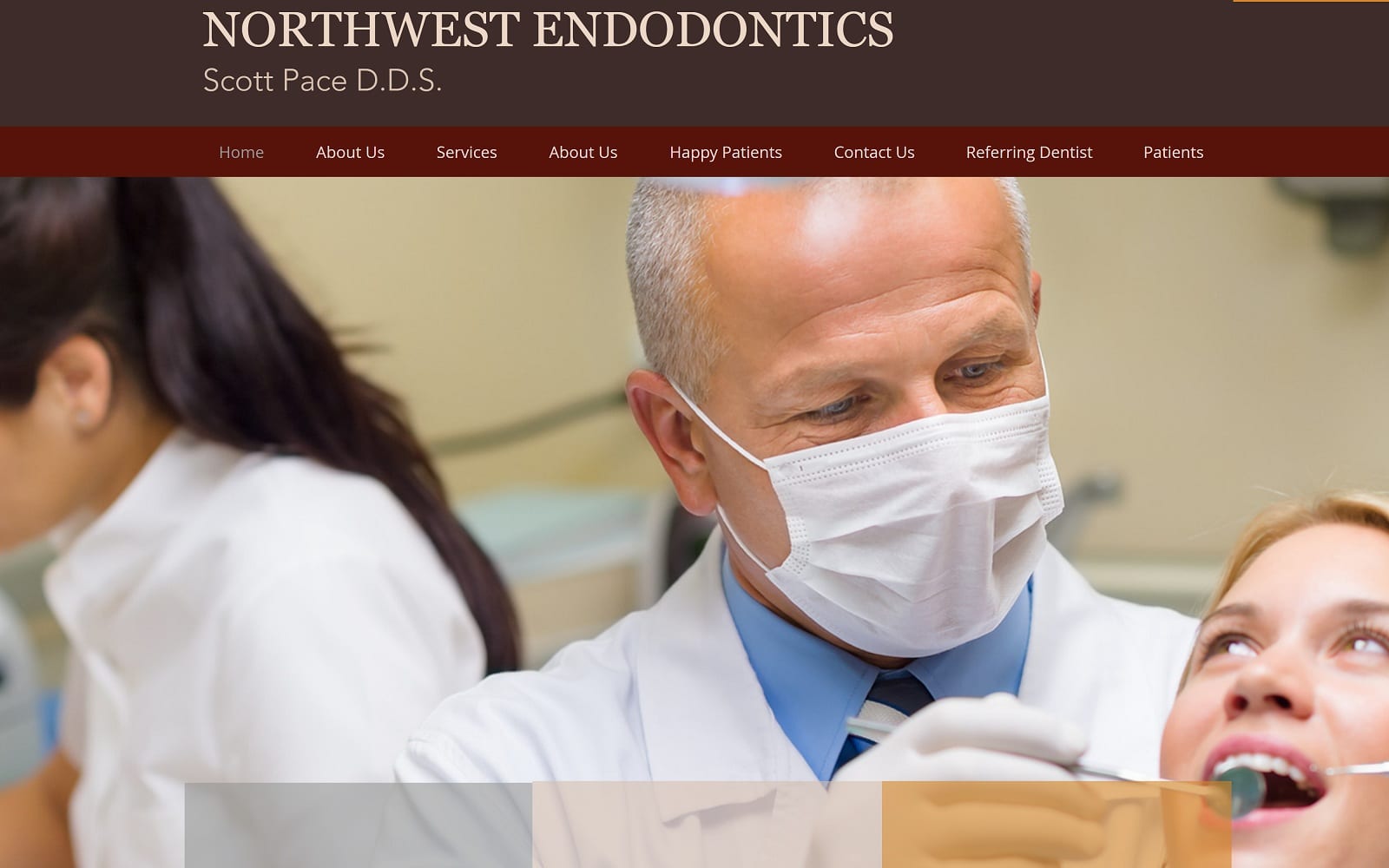 The screenshot of northwest endodontics azrootcanaldr. Com dr. Scott pace website