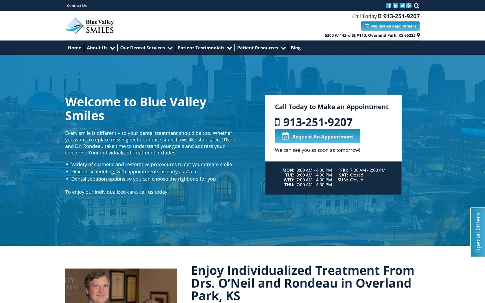 The screenshot of blue valley smiles bluevalleysmiles. Com website