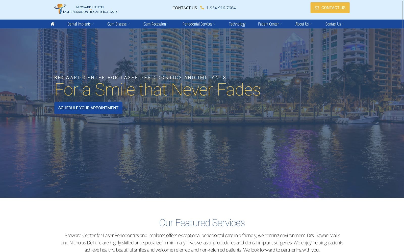 The screenshot of broward center for laser periodontics & implants browardimplantperio. Com